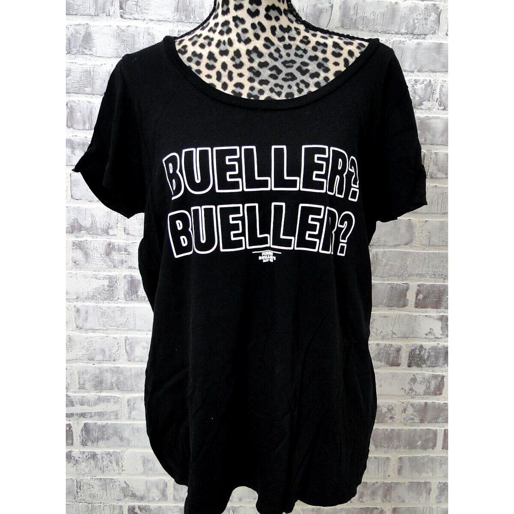 Ferris Bueller's Day Off BEULLER(2x) Black Ladies Short Sleeves Size 1